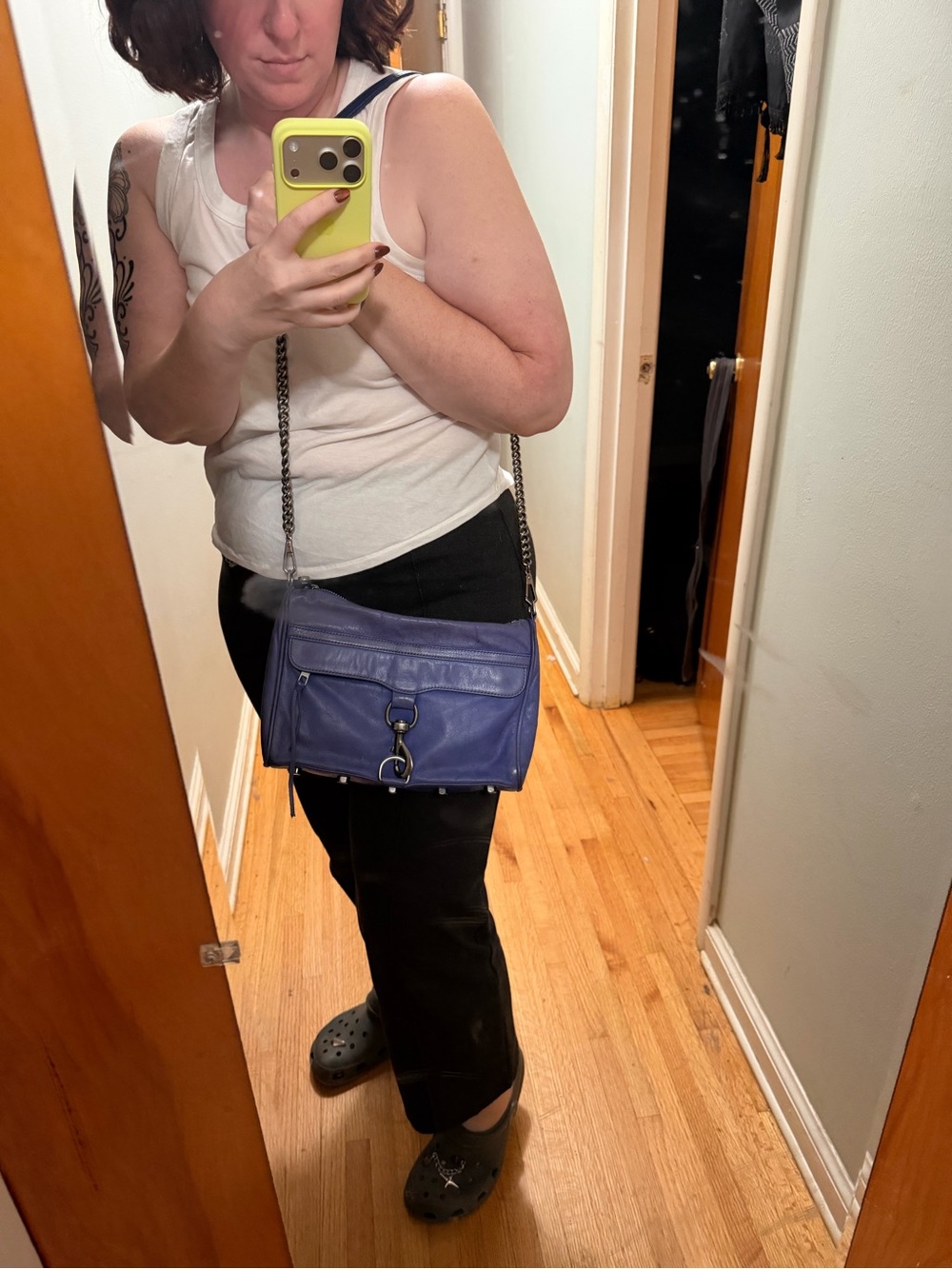 Rebecca Minkoff blue Leather Mini MAC Crossbody